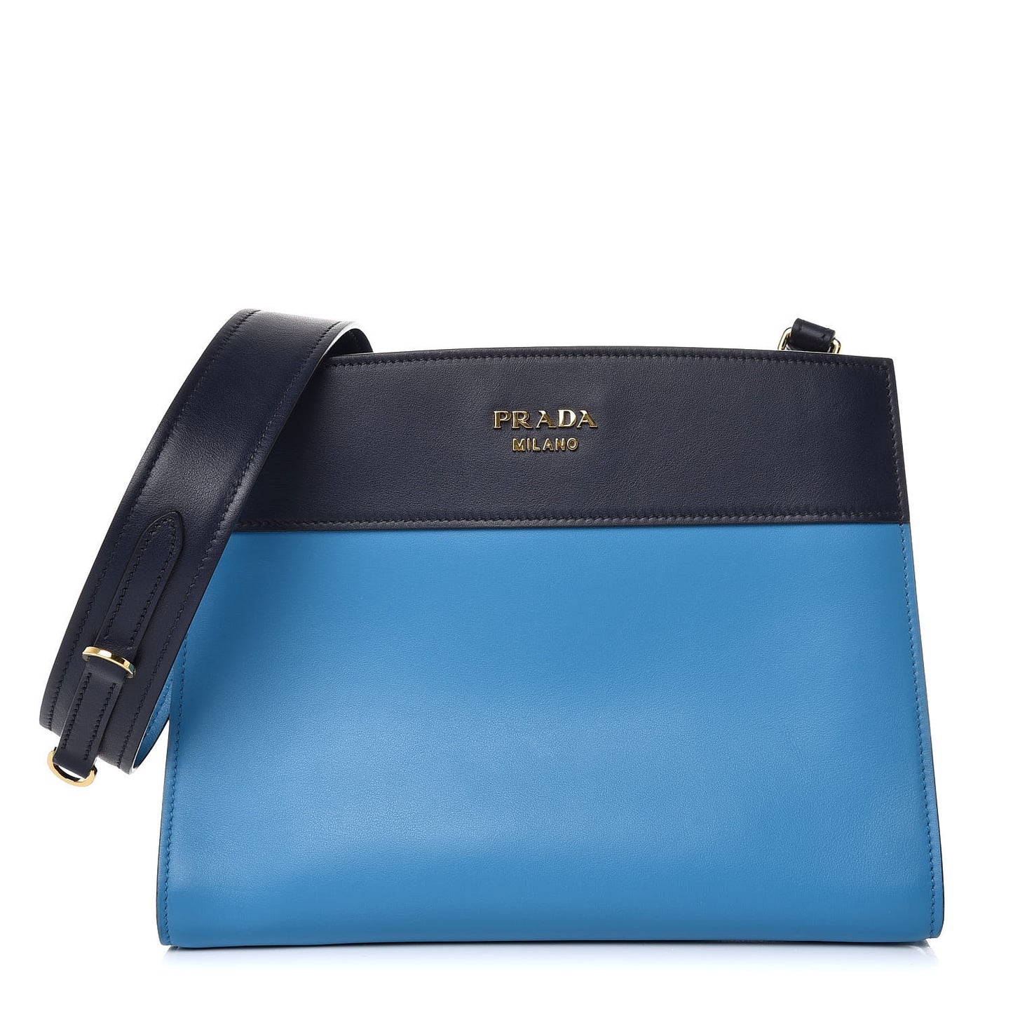 City Calf Colorblock Bibliotheque Shoulder Bag Celeste Baltico