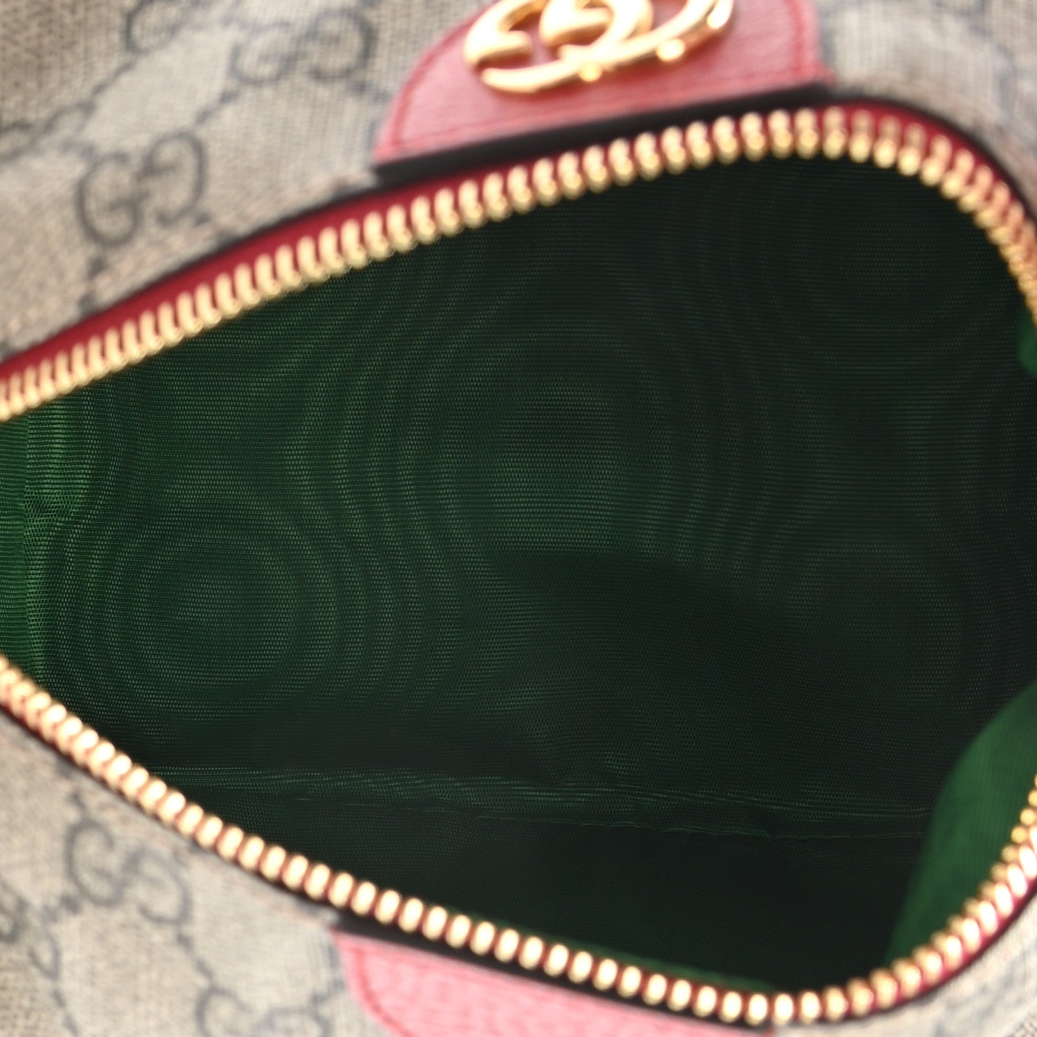 Gucci Soft GG Supreme Monogram Calfskin Medium Ophidia Cosmetic Case Beige Ebony Hibiscus Red 5 of 7