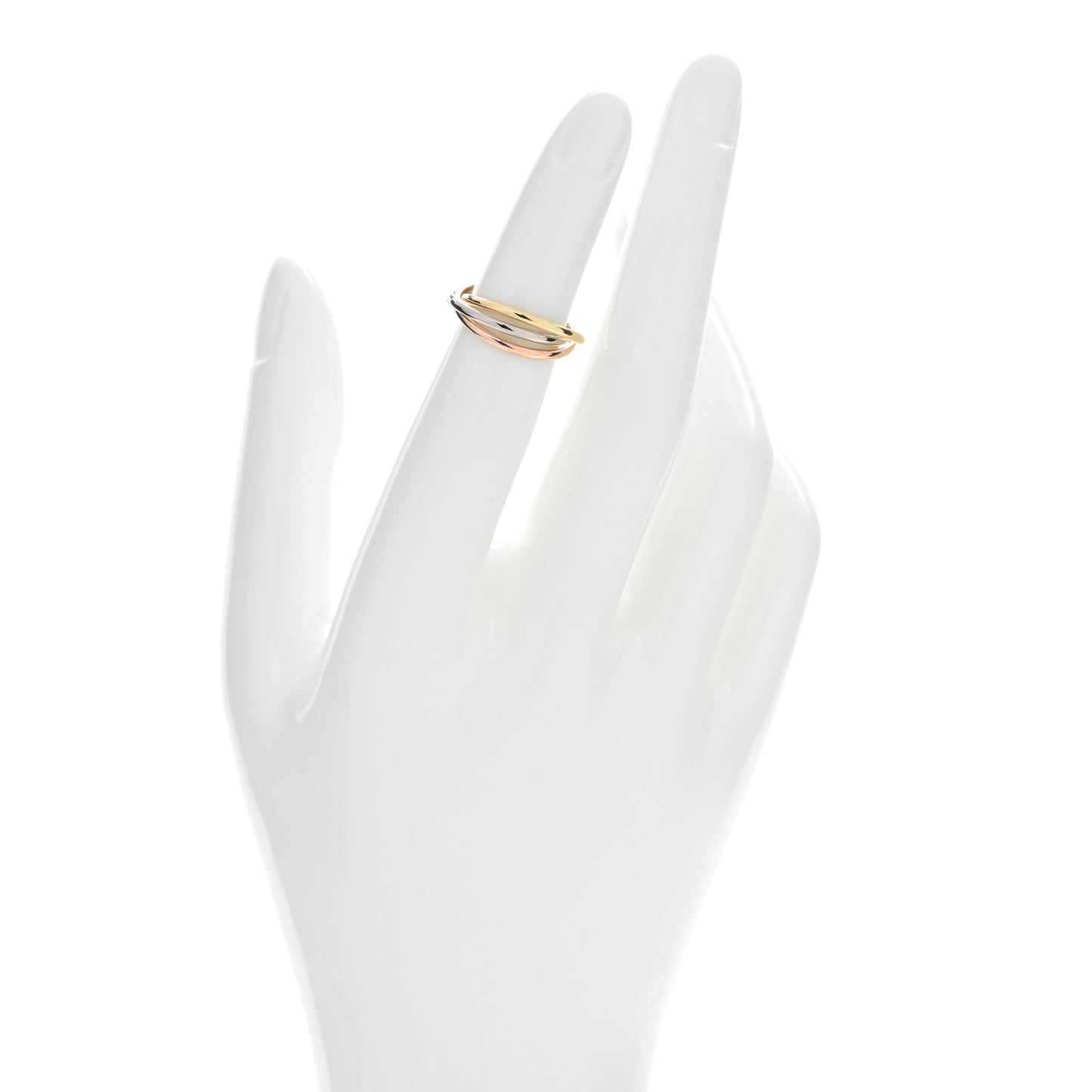 18K Pink Yellow White Gold Extra Small Trinity Ring 48 4.5