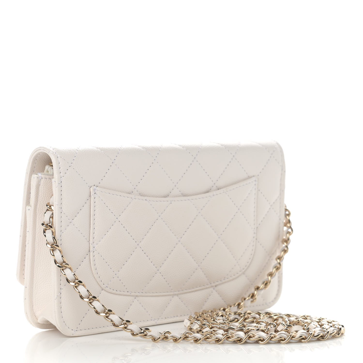 Chanel Caviar Quilted Wallet On Chain WOC White 3 of 13