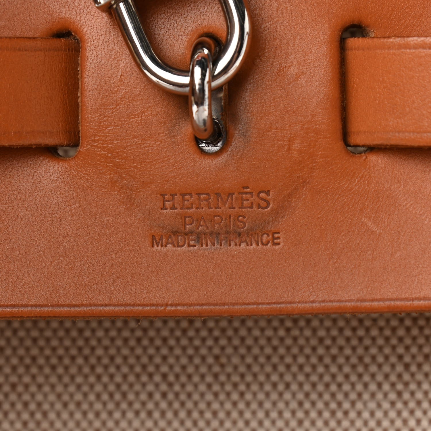 Hermes Toile Vache Calfskin Herbag 30 PM Backpack Natural 7 of 17