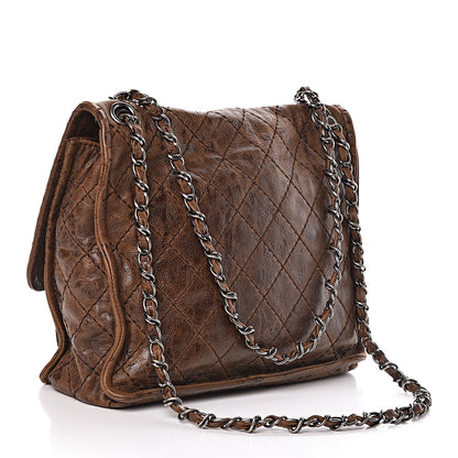 Chanel Aged Crumpled Calfskin Small Vintage Flap Brown 3 of 12