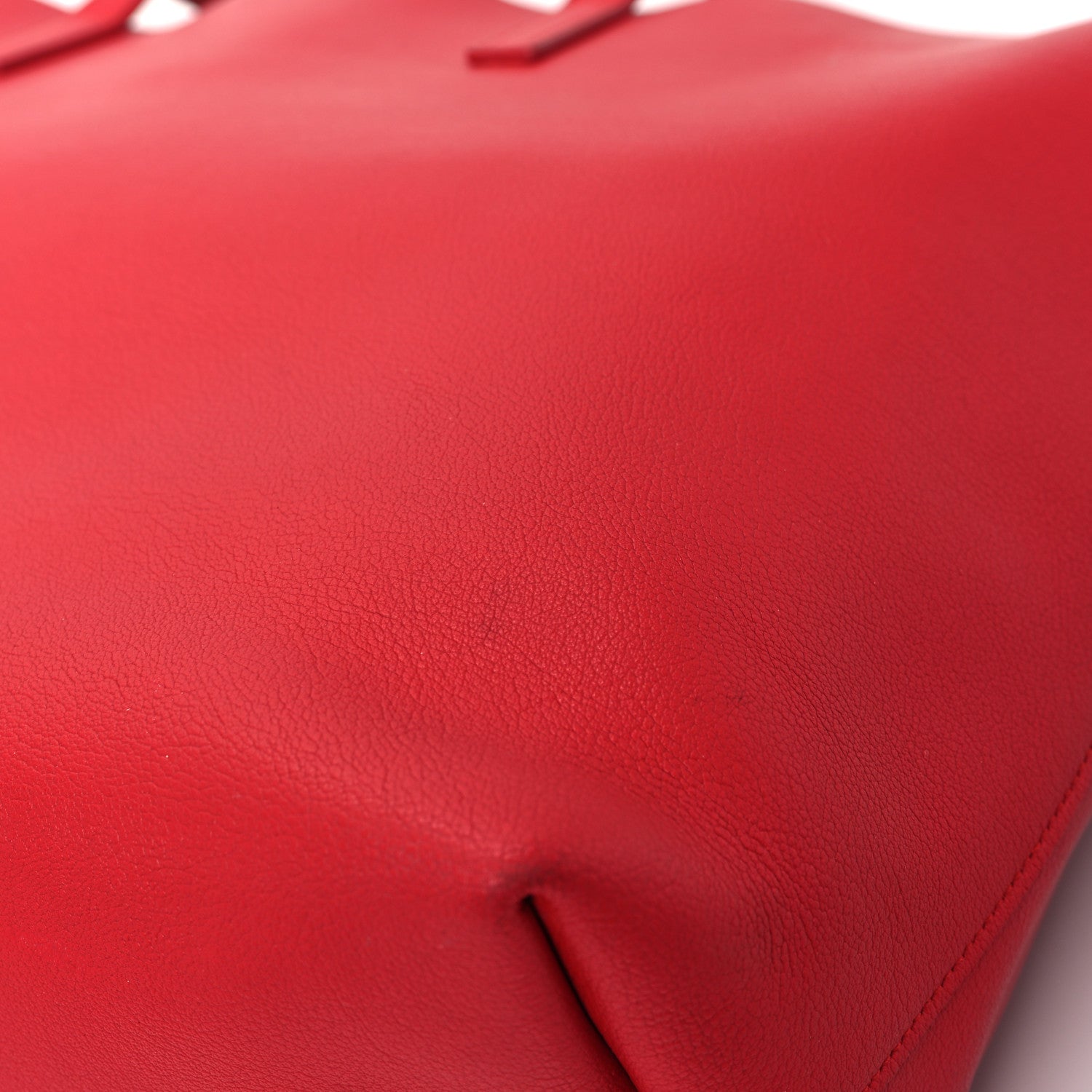 Saint Laurent Calfskin Large Shopping Tote Red 16 of 18