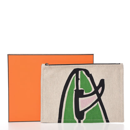 Hermes Toile Flat Waikiki Pouch 7 of 7
