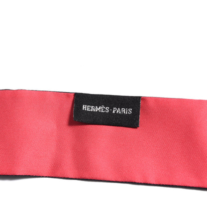 Hermes Silk Beaded Precieux Art Deco Ribbon Twilly Black 2 of 5