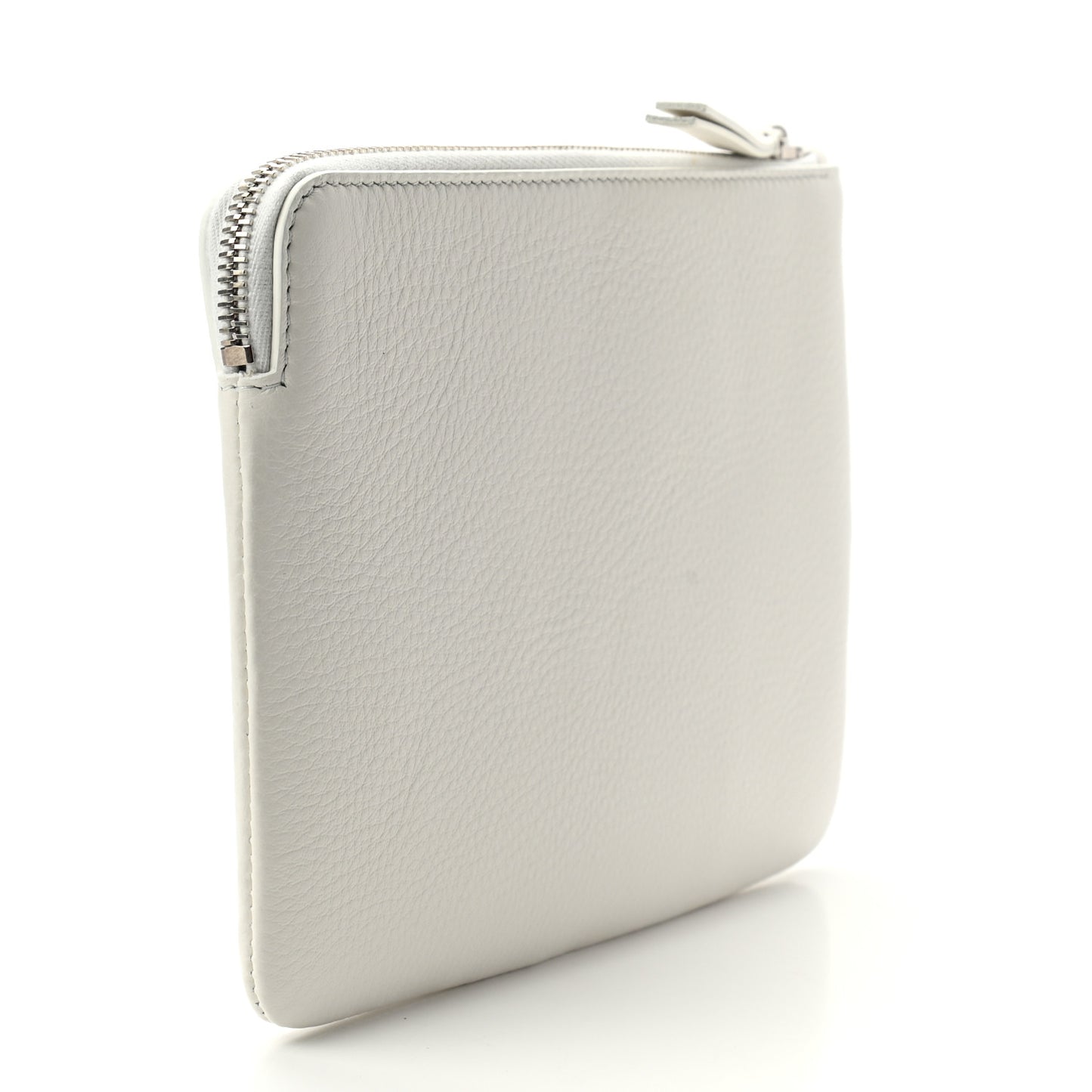 Calfskin Logo M Everyday Pouch White
