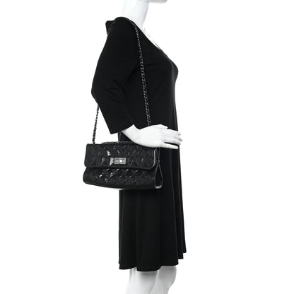 Chanel Glazed Crackled Calfskin Mademoiselle Flap Black 2 of 13
