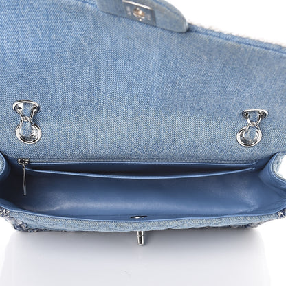 Chanel Denim Braided Medium Flap Bag Light Blue 6 of 14