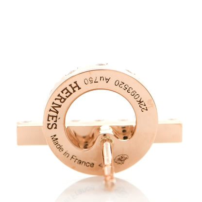 Hermes 18K Rose Gold Diamond Finesse Earrings 4 of 5