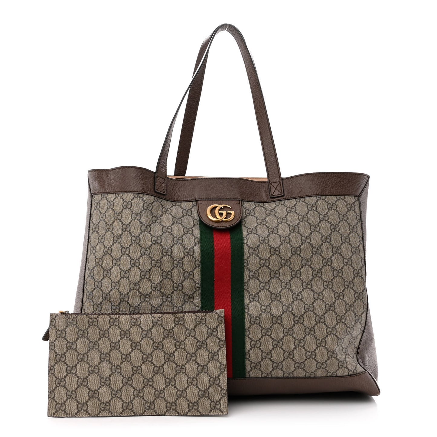 GG Supreme Monogram Web Ophidia Tote Brown