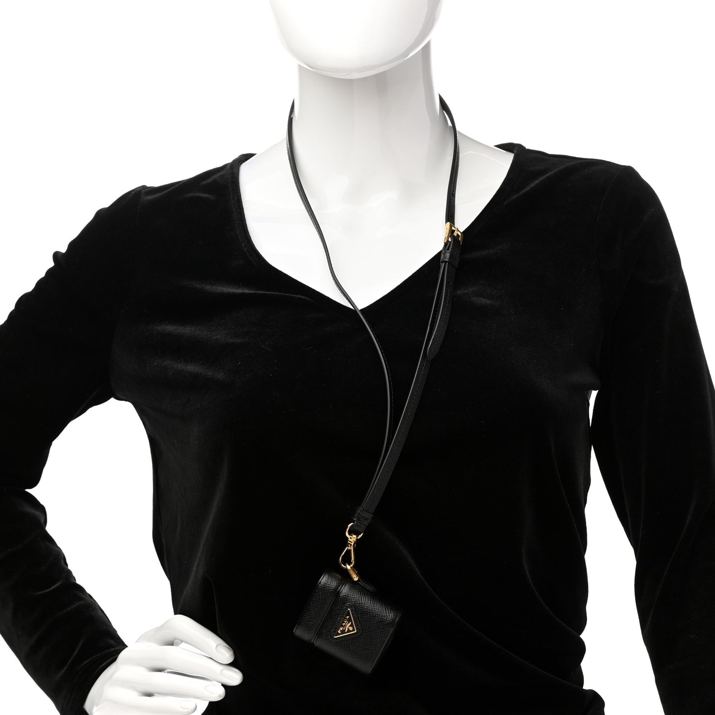Saffiano Metal iPhone Airpods Case Black