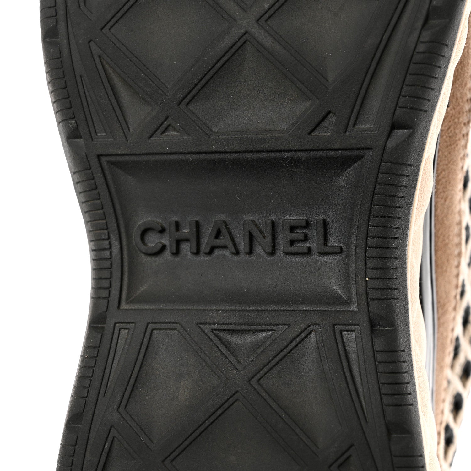 Chanel Suede Calfskin Embroidered CC Sneakers 36 Ecru Light Gray 6 of 12