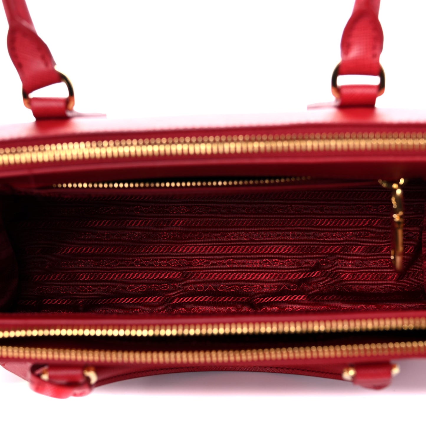 Saffiano Small Galleria Double Zip Tote Fuoco
