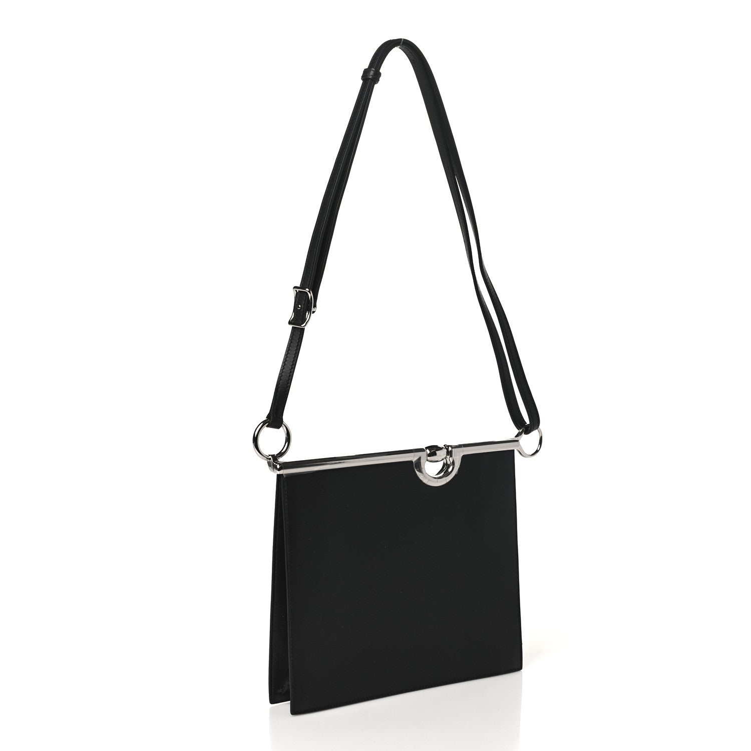 Hermes Chevre Chamkila Mors De Bride Bag Black 2 of 9
