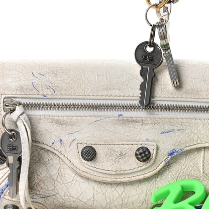 Balenciaga Agneau Arena Charms Small Le Cagole Sling Bag Optic White 8 of 10