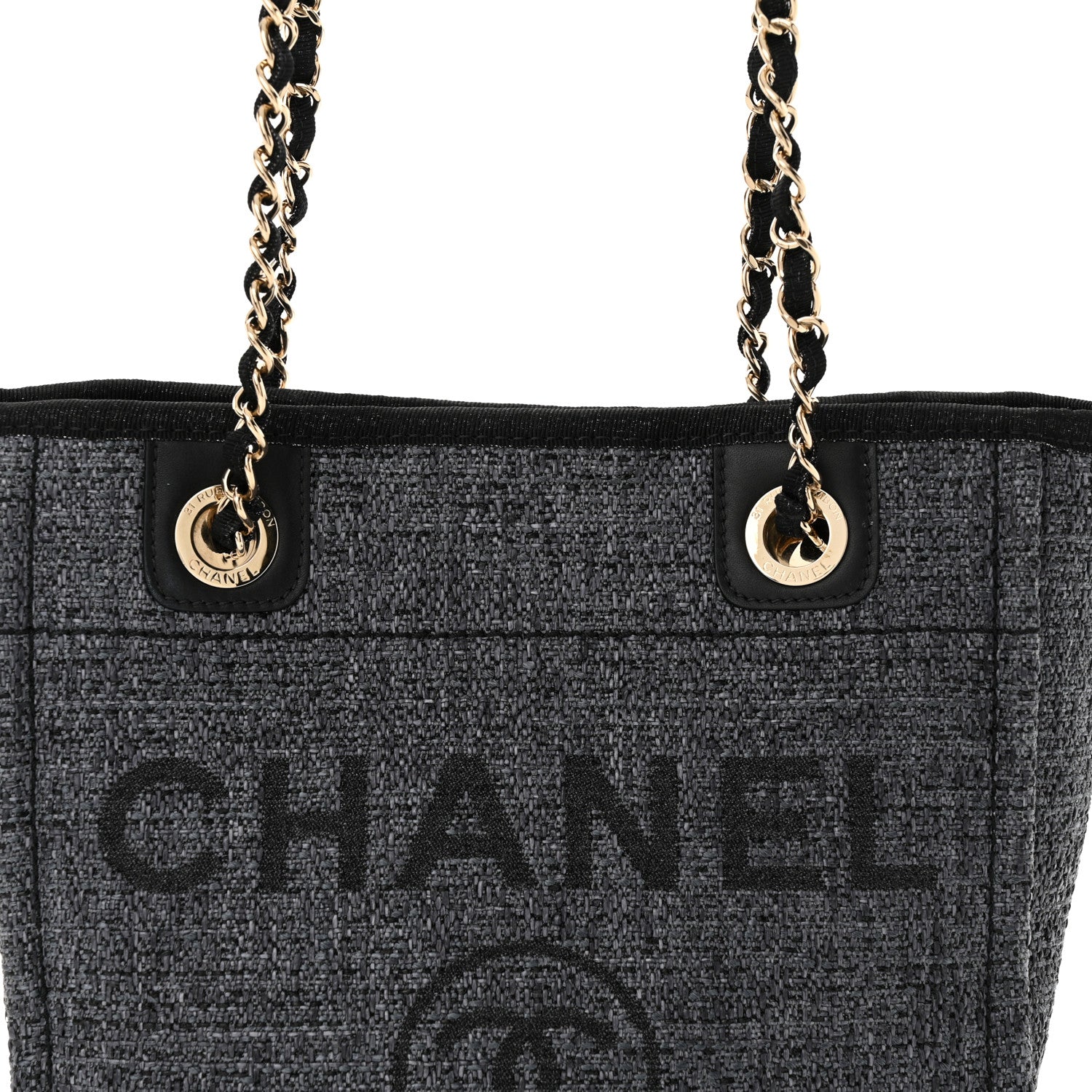 Chanel Lurex Boucle Mini Deauville Tote Black 8 of 11