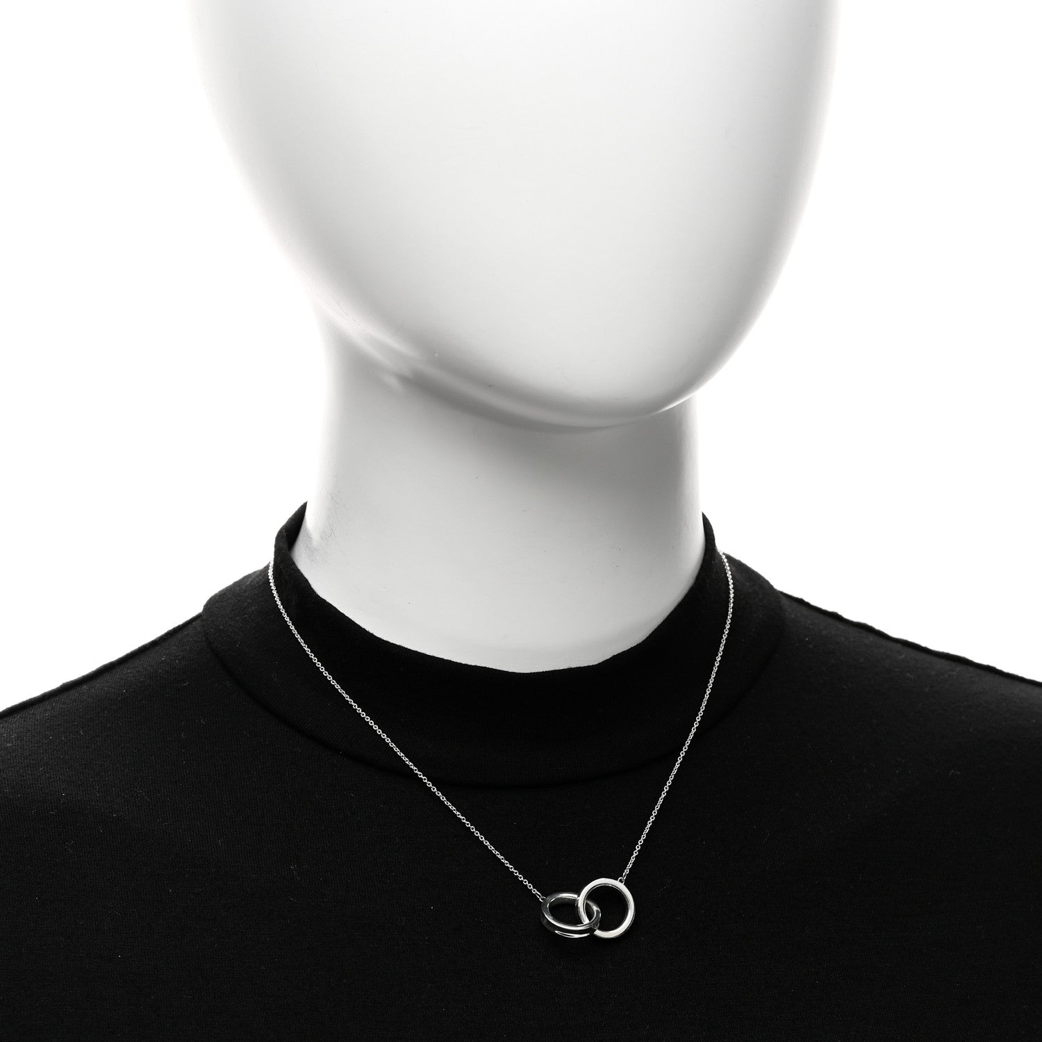 Tiffany Sterling Silver 1837 Interlocking Circles Pendant Necklace