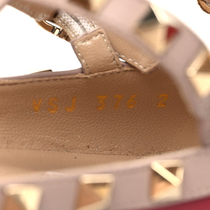 Valentino Garavani Calfskin Nappa Rockstud Cage Ballerina Flats 37 Scarlet Poudre 6 of 8