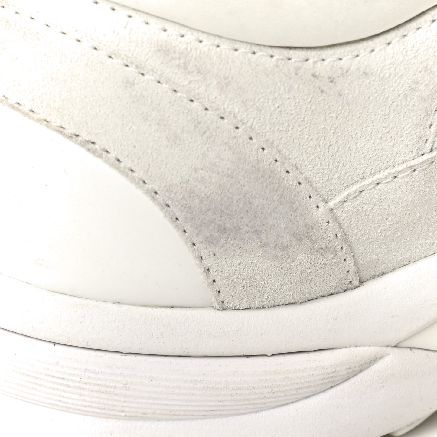 Suede Calfskin Fabric CC Sneakers 39.5 White