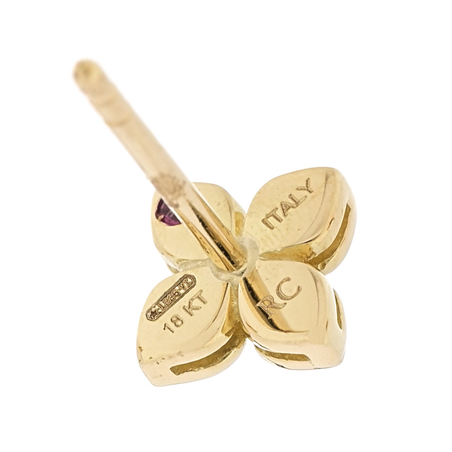 Roberto Coin 18K Yellow Gold Love in Verona Flower Stud Earrings 4 of 5