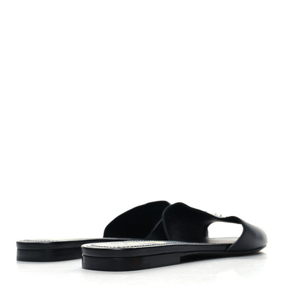 Chanel Lambskin Pearl CC Sandals 38.5 Black 4 of 8