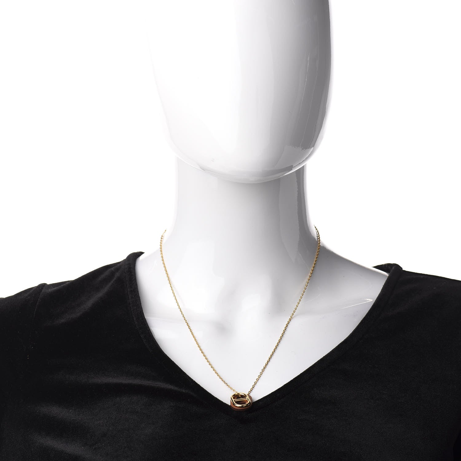 Hermes Swift O'Maillon Pendant Necklace Gold 2 of 8