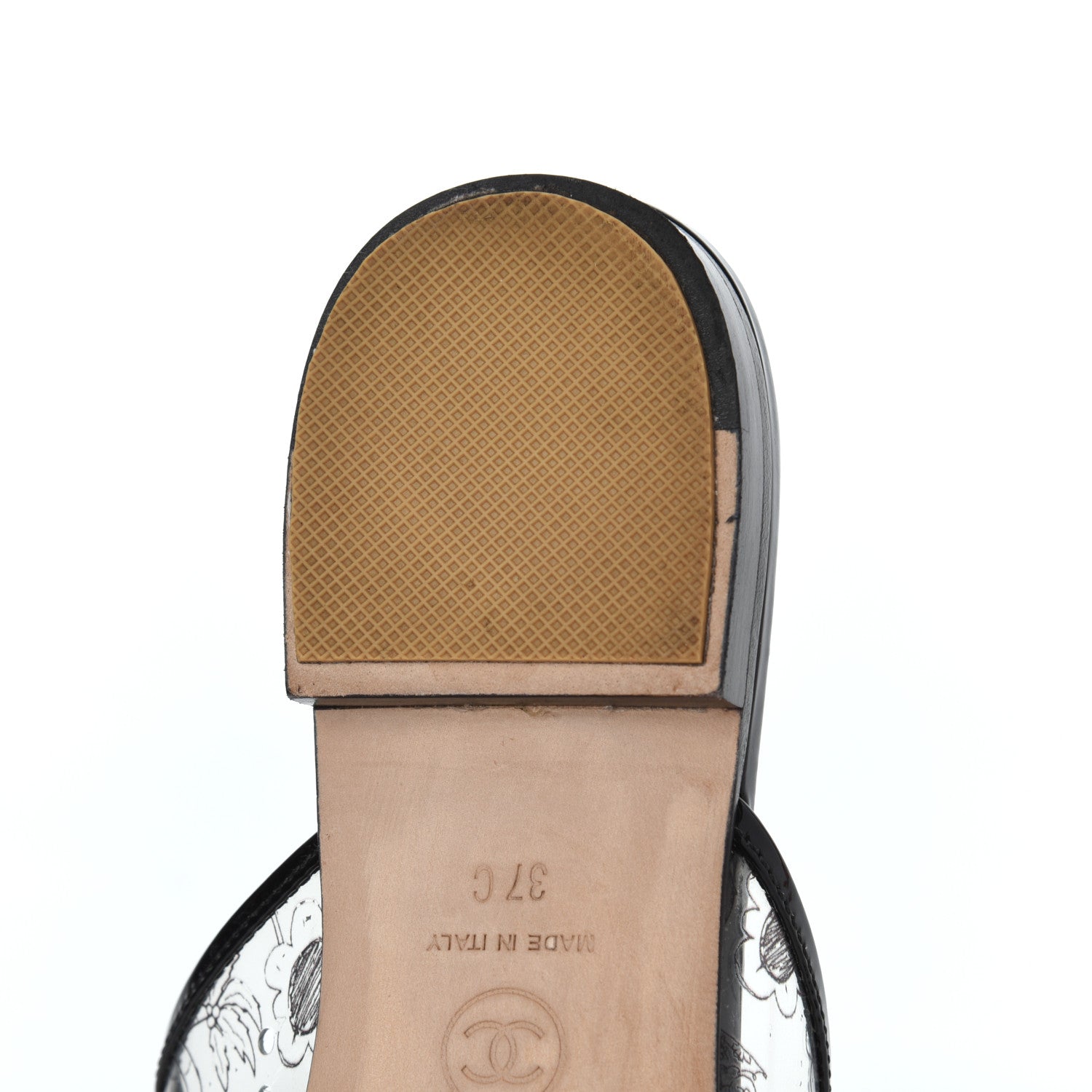 Chanel Patent PVC CC Sandal Mule 37 Black 25 of 32