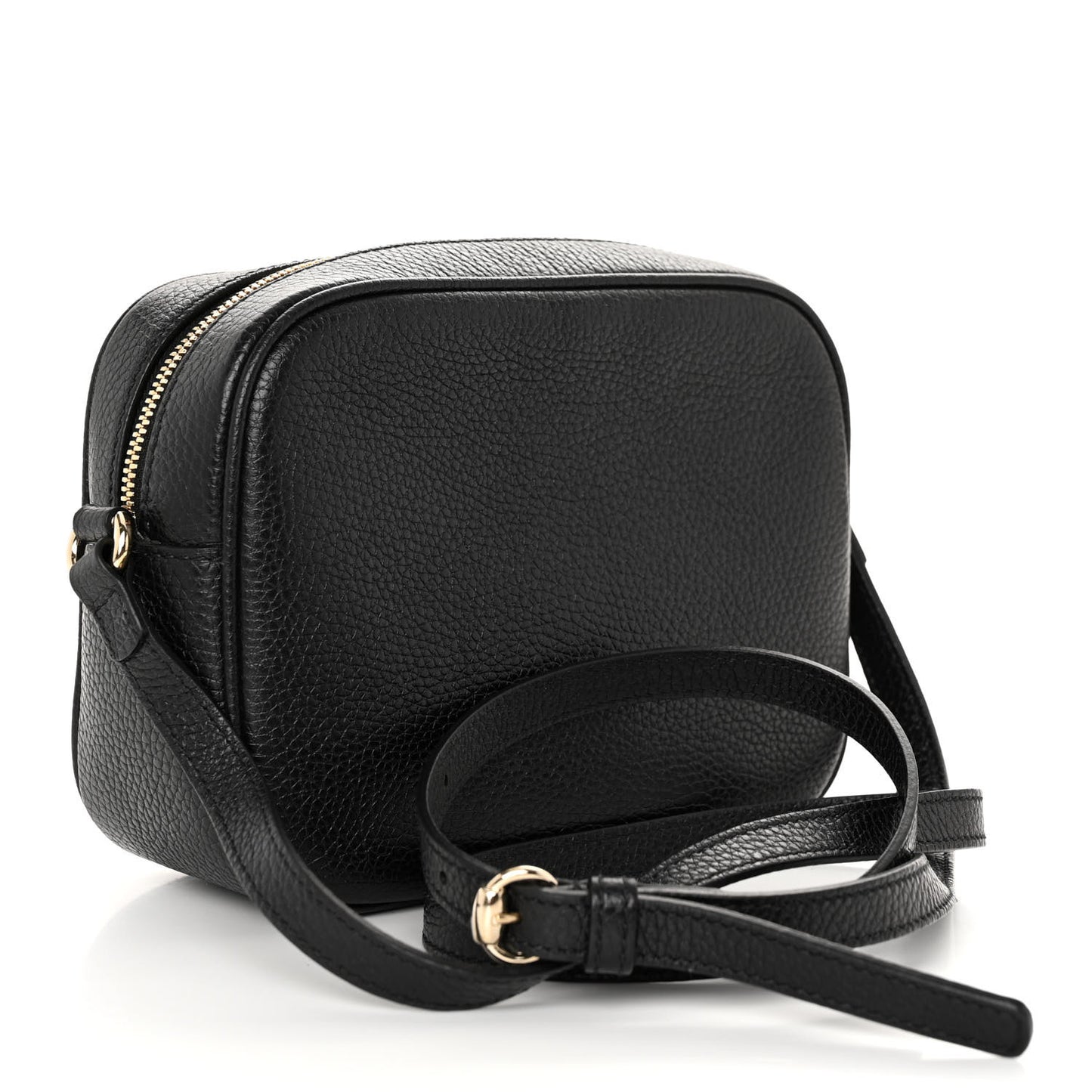 Pebbled Calfskin Small Soho Disco Bag Black