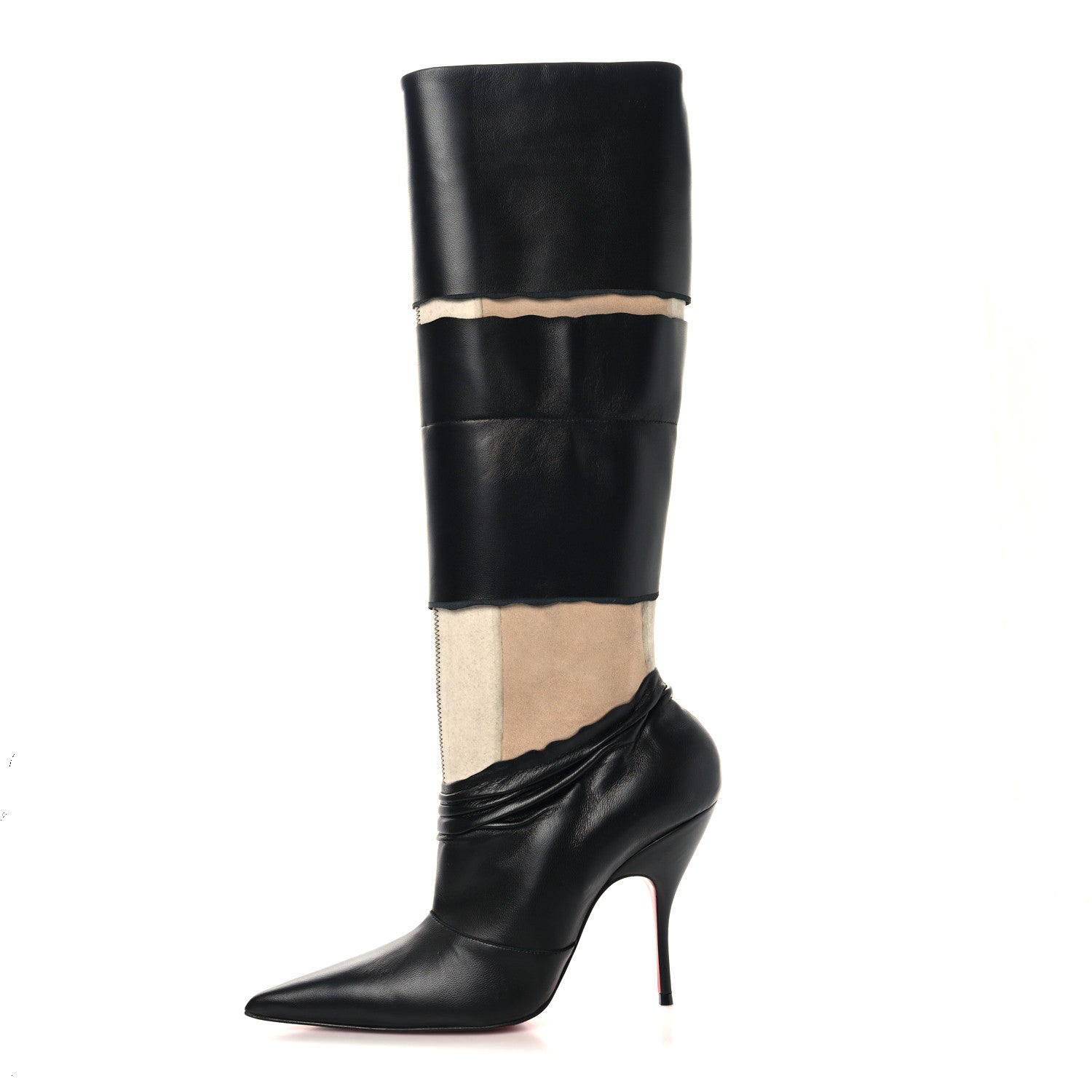 Christian Louboutin X MAISON MARGIELA Nappa Xrismarteen 100 Knee High Boots 37.5 Black 1 of 7