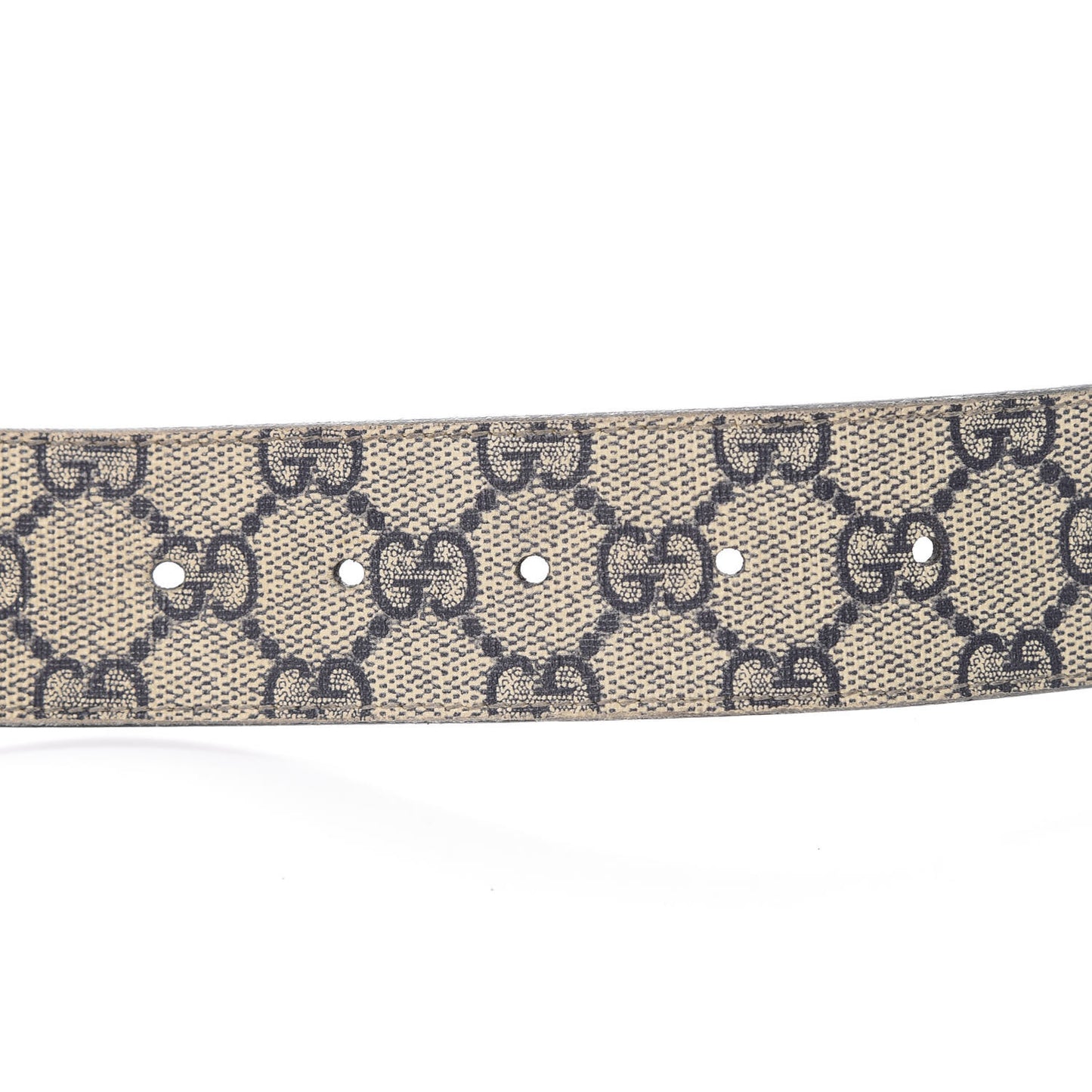 GG Supreme Monogram Selleria Calfskin Interlocking G 40mm Belt Beige Ebony Cocoa