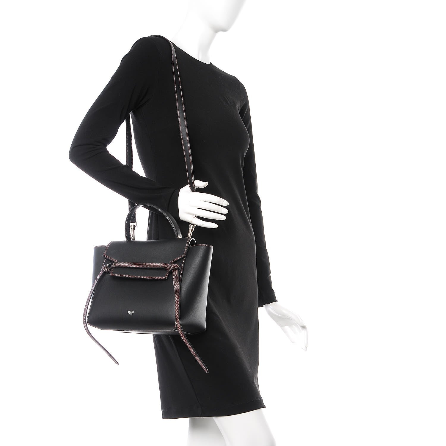 Celine Grained Calfskin Micro Stitch Belt Bag Black 3 of 10