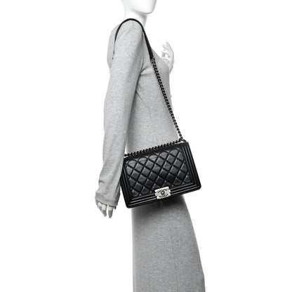 Chanel Calfskin Quilted Medium Boy Flap Black 2 of 13