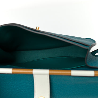 Hermes Taurillon Clemence Chevre Mysore Saut 25 Vert Bosphore 5 of 10