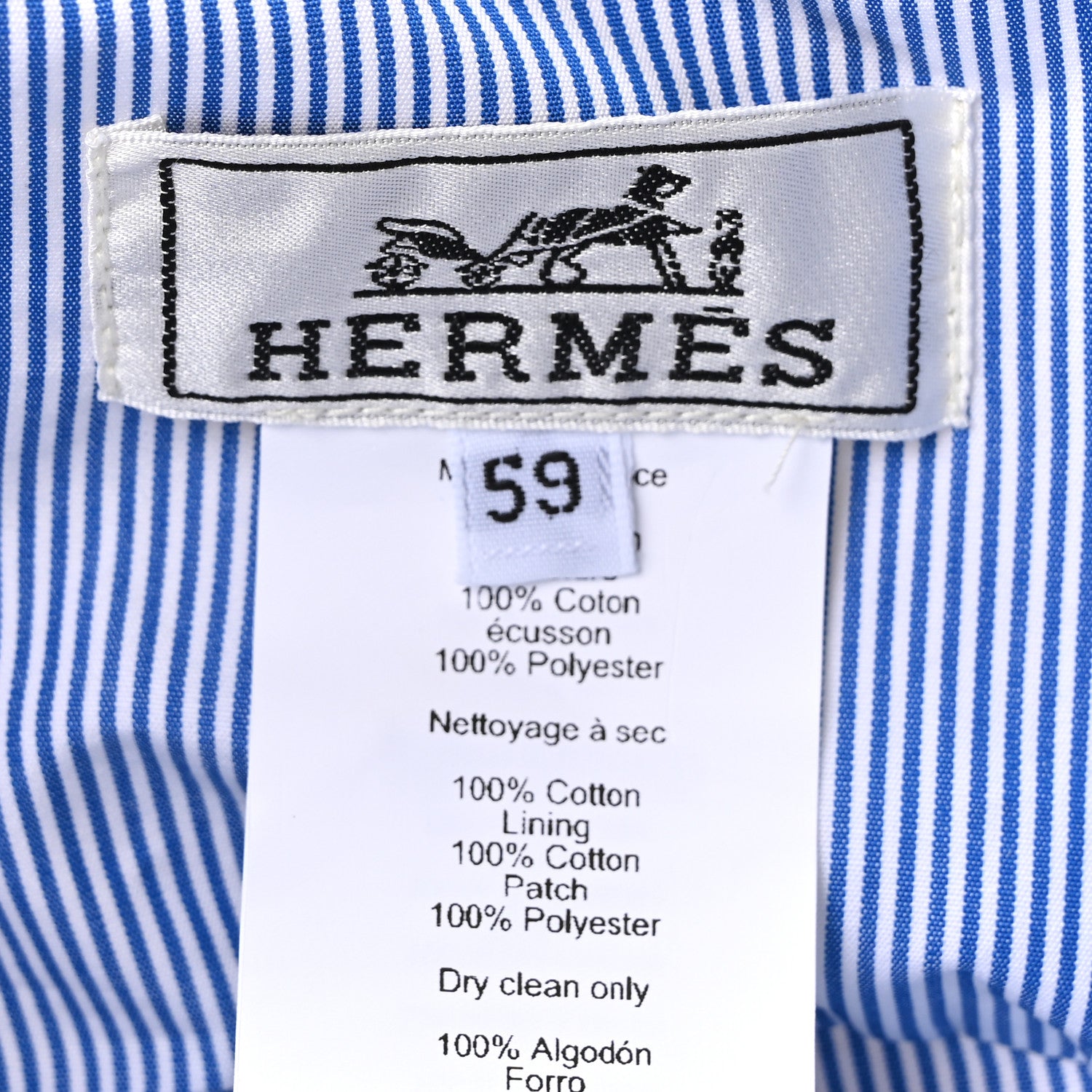 Hermes Cotton Elena Bucket Hat 59 White 8 of 8