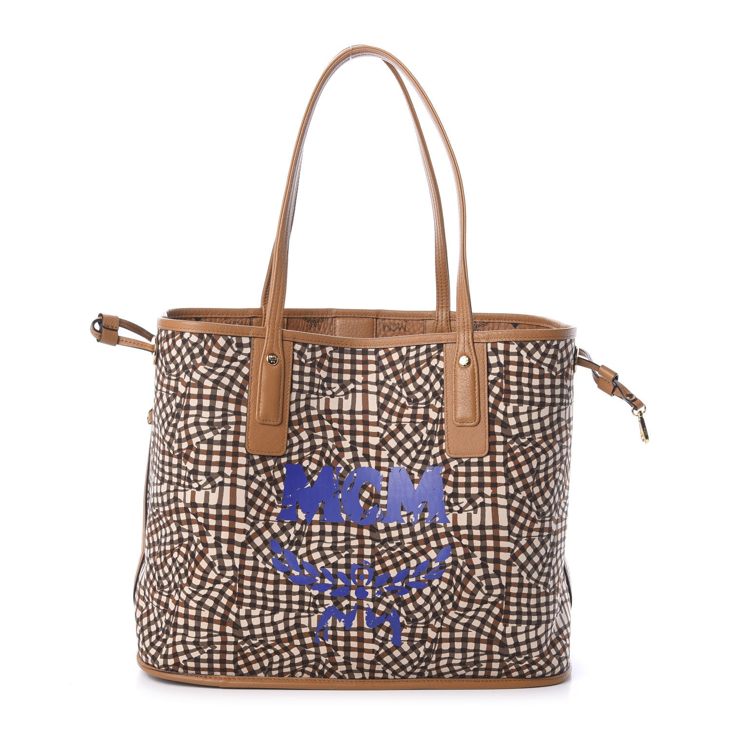 MCM Visetos Medium Liz Reversible Shopper Tote Cognac 5 of 14