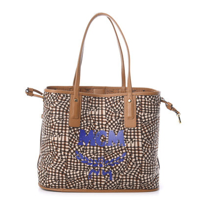 MCM Visetos Medium Liz Reversible Shopper Tote Cognac 5 of 14