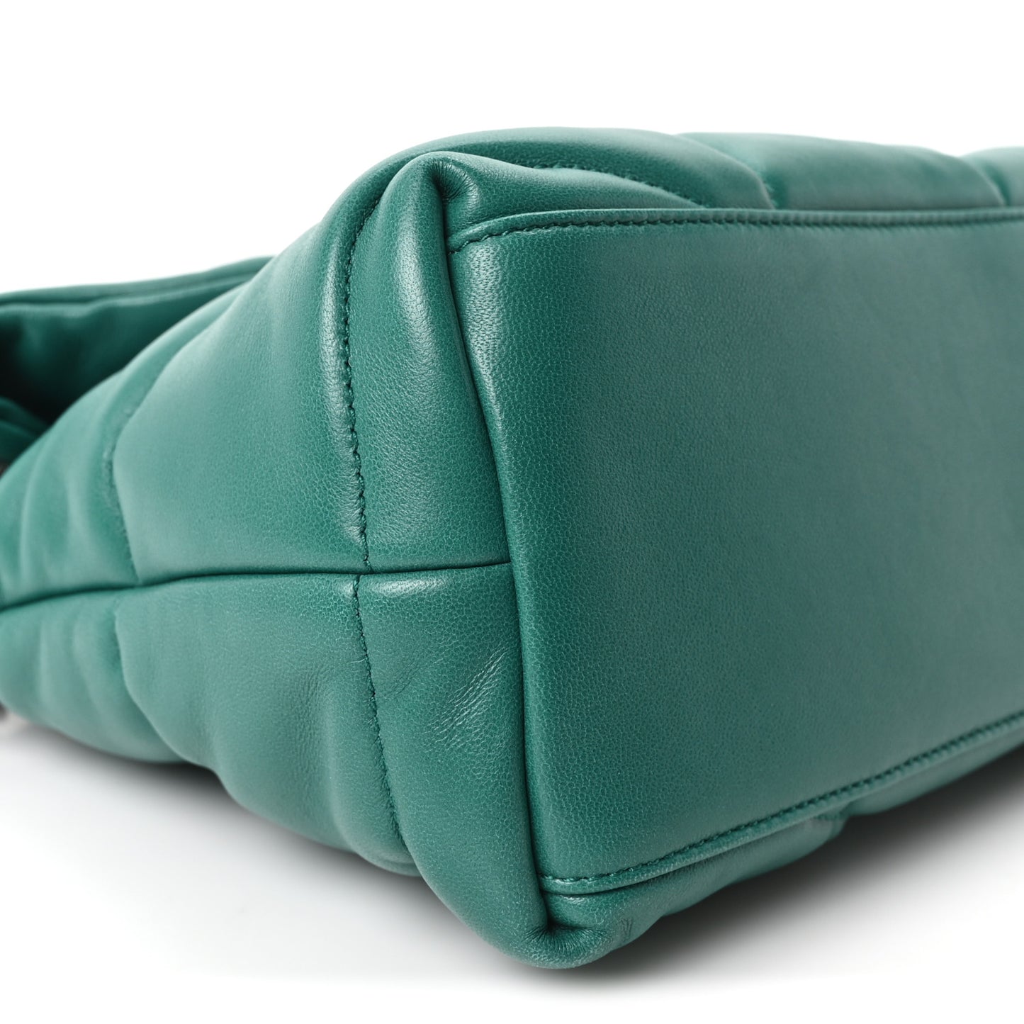 Lambskin Quilted Small Loulou Puffer Monogram Chain Satchel Green Field