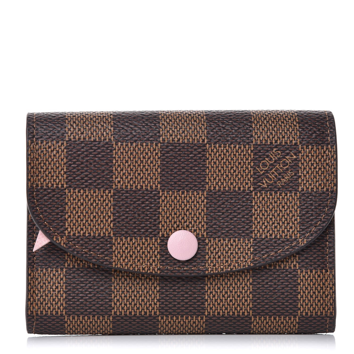 Louis Vuitton Damier Ebene Rosalie Coin Purse Rose Ballerine 1 of 8