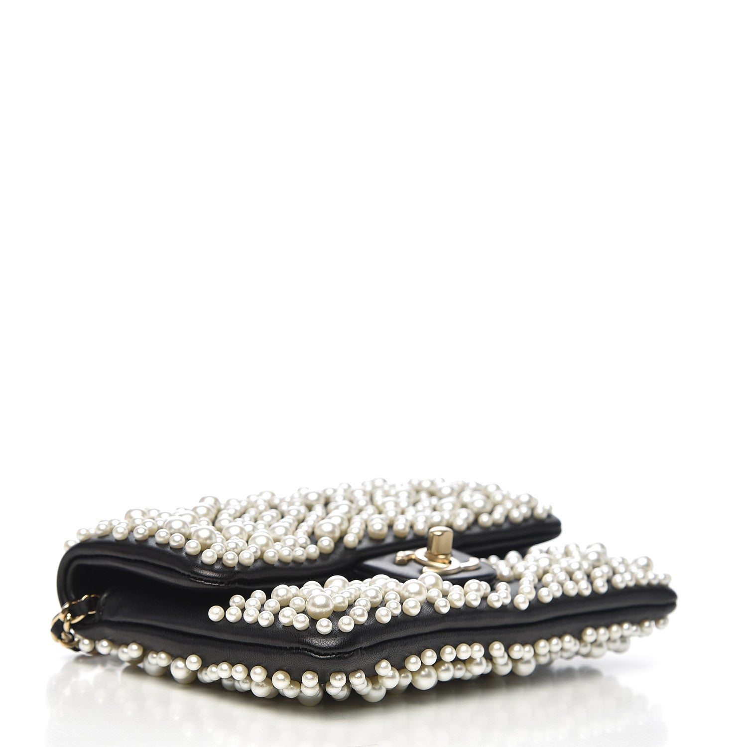 Chanel Lambskin Pearls Flap Black 4 of 12