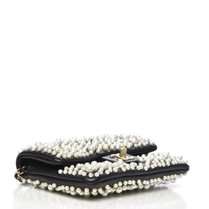 Chanel Lambskin Pearls Flap Black 4 of 12