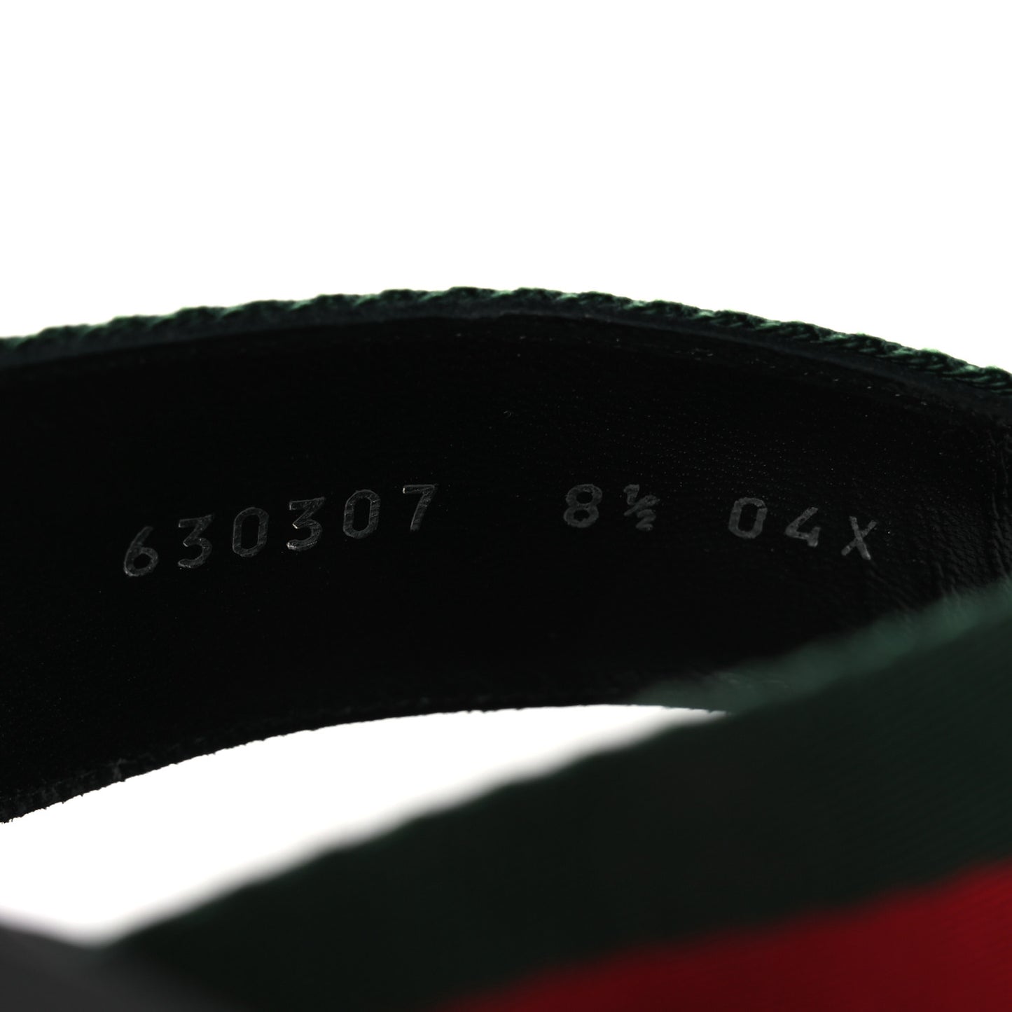 Nylon Calfskin Web Mens GG Thong Sandals 8.5 Green Red Black