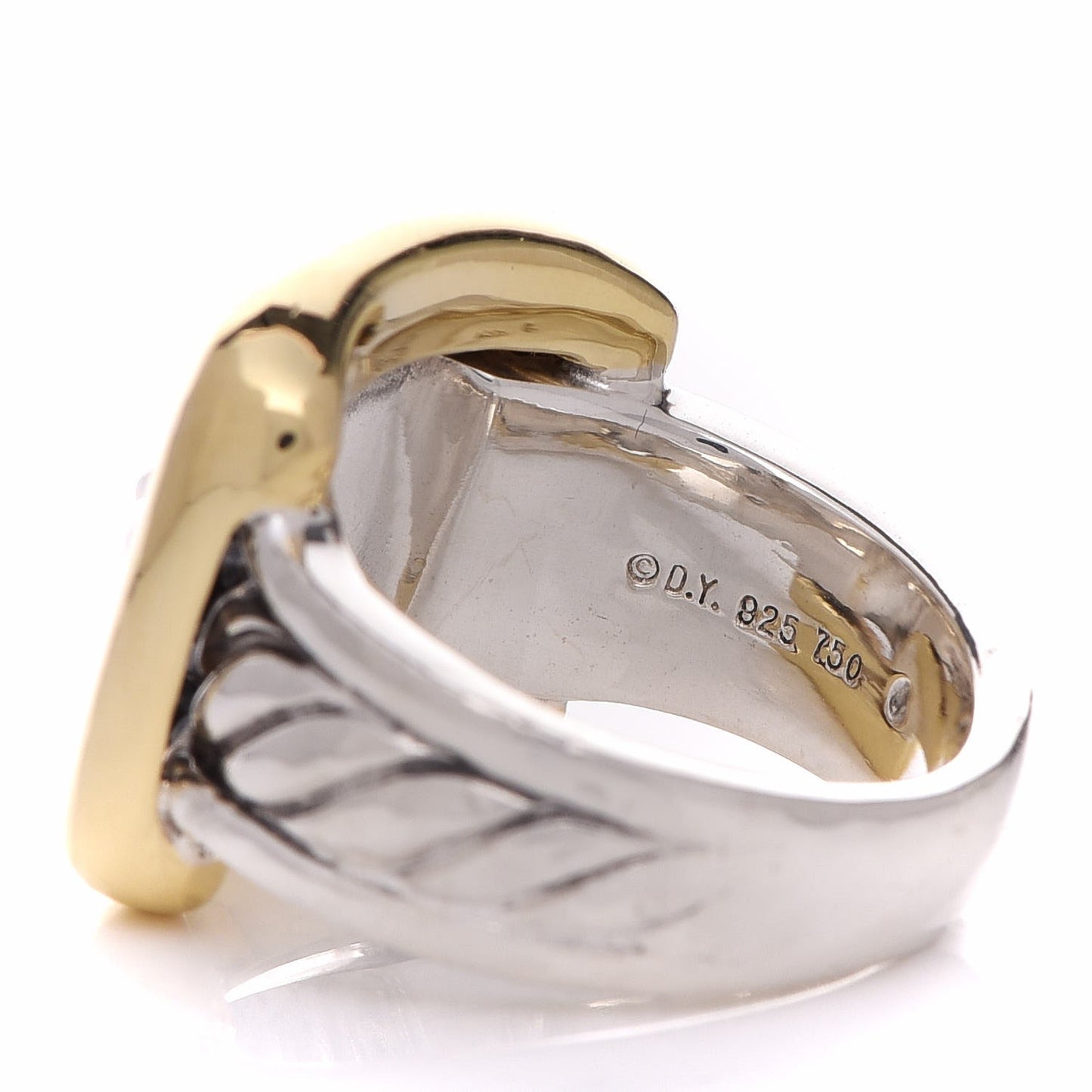 Sterling Silver 18K Yellow Gold Buckle Ring 49 4.75