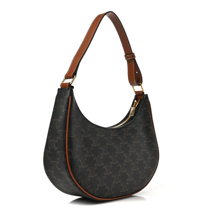 Celine Triomphe Canvas Calfskin Ava Shoulder Bag Tan 3 of 6