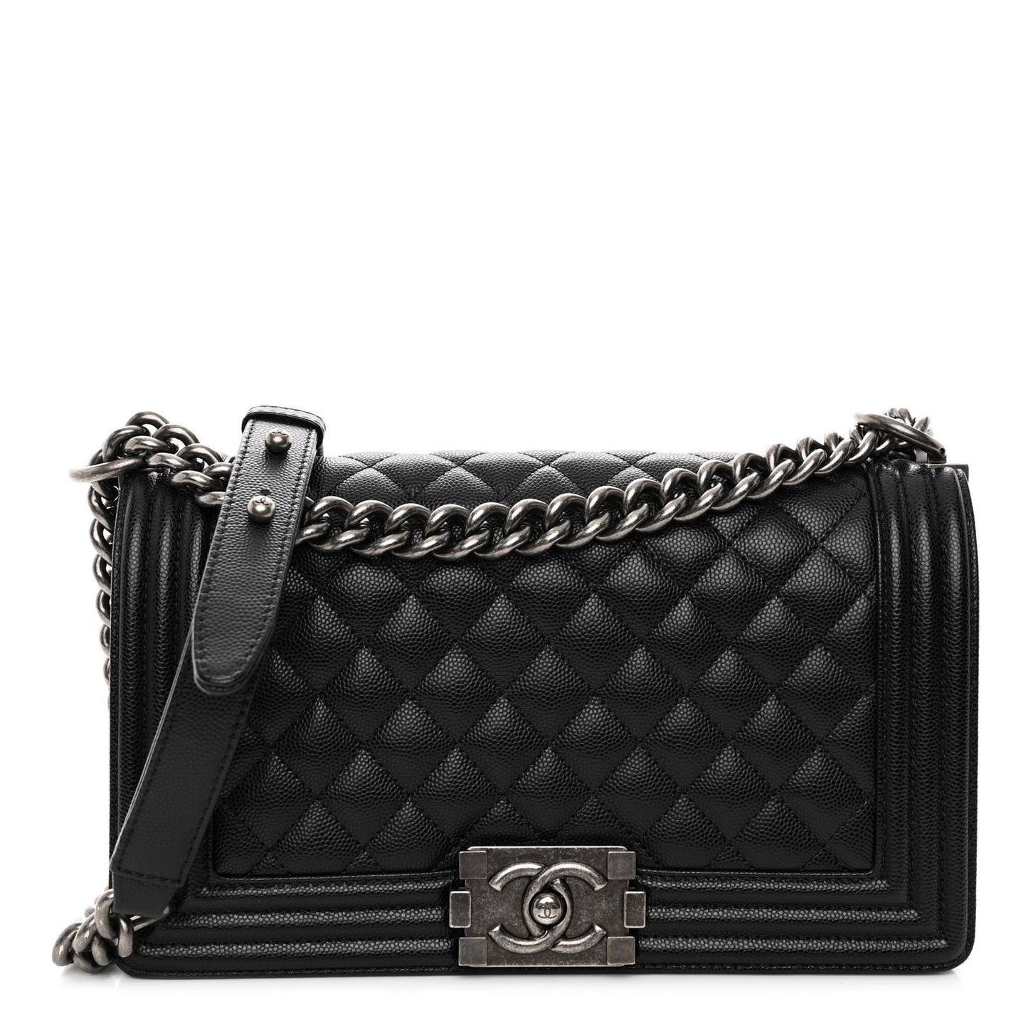 Caviar Quilted Medium Boy Flap Black