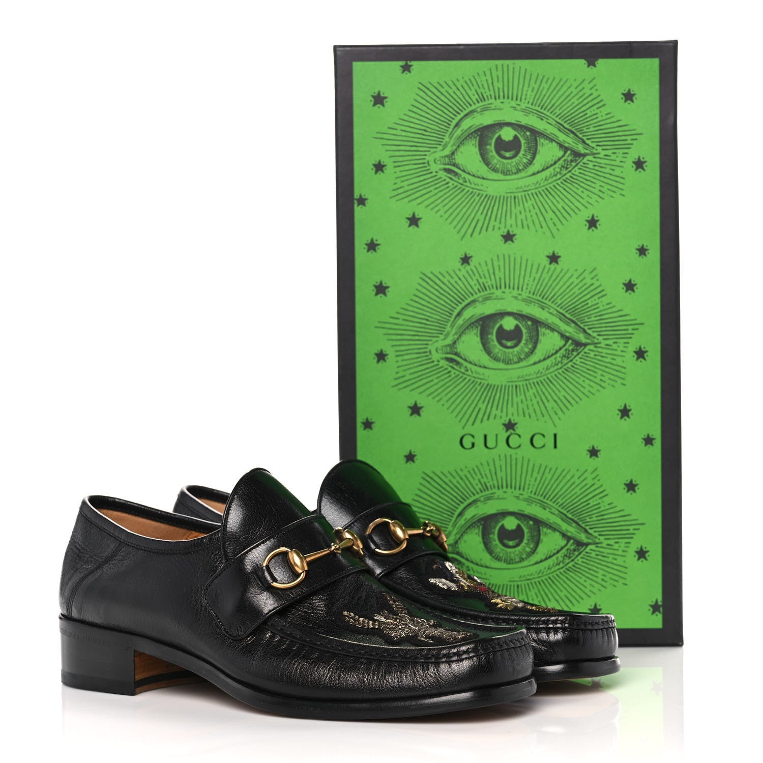 Gucci X DISNEY Goatskin Donald Duck Embroidered Mens Horsebit Loafers 10 Black 11 of 11