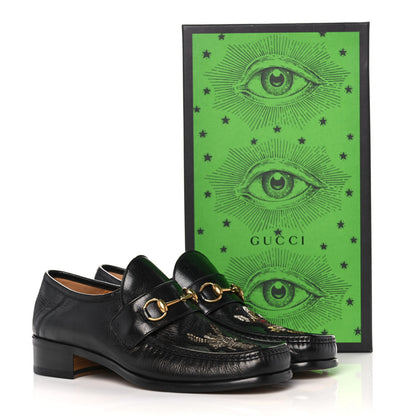 Gucci X DISNEY Goatskin Donald Duck Embroidered Mens Horsebit Loafers 10 Black 11 of 11