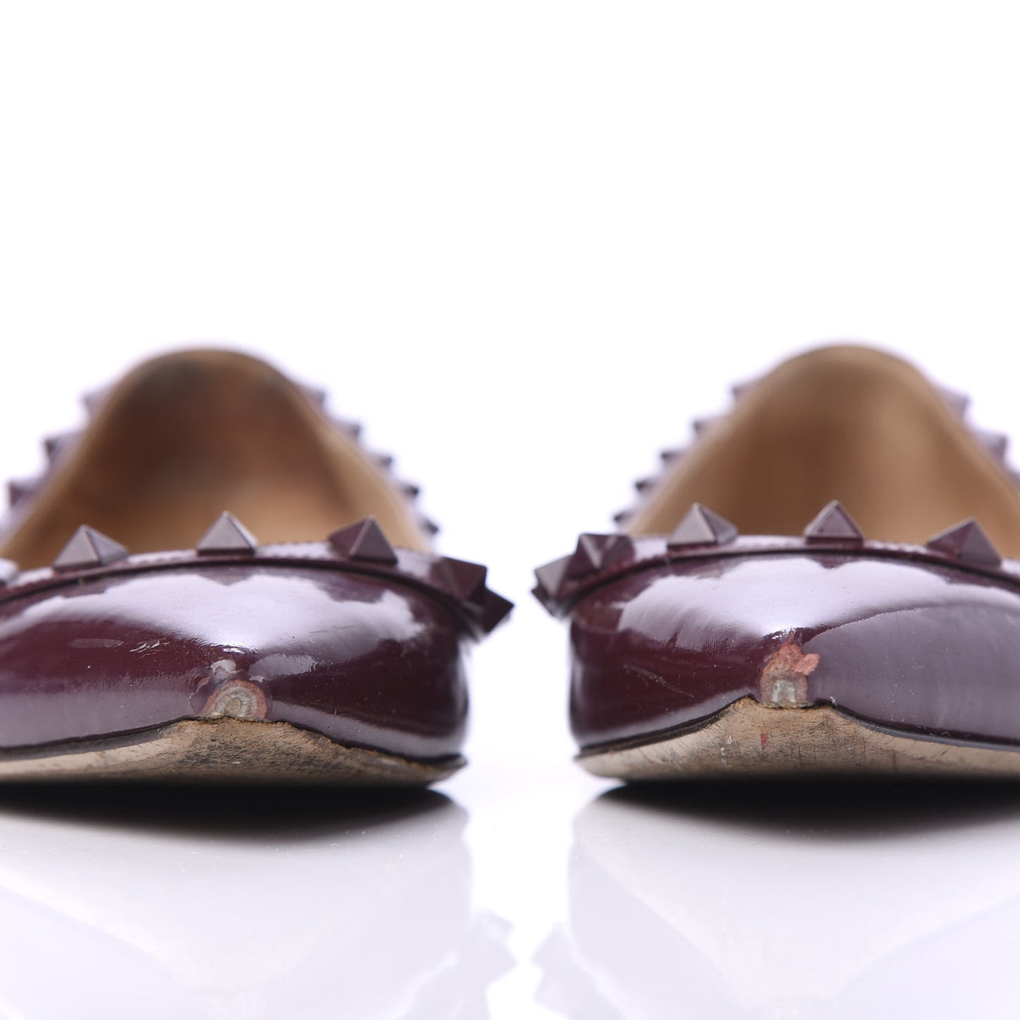 Patent Rockstud Ballerina Flats 36 Rubin