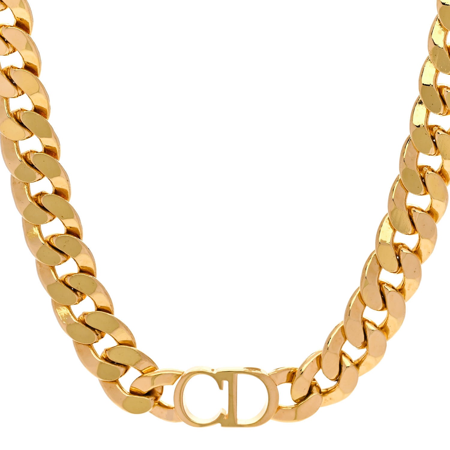 Christian Dior Metal Danseuse Etoile Chain Choker Necklace Gold 1 of 5