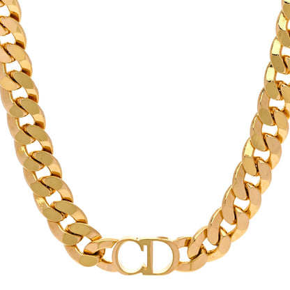 Christian Dior Metal Danseuse Etoile Chain Choker Necklace Gold 1 of 5