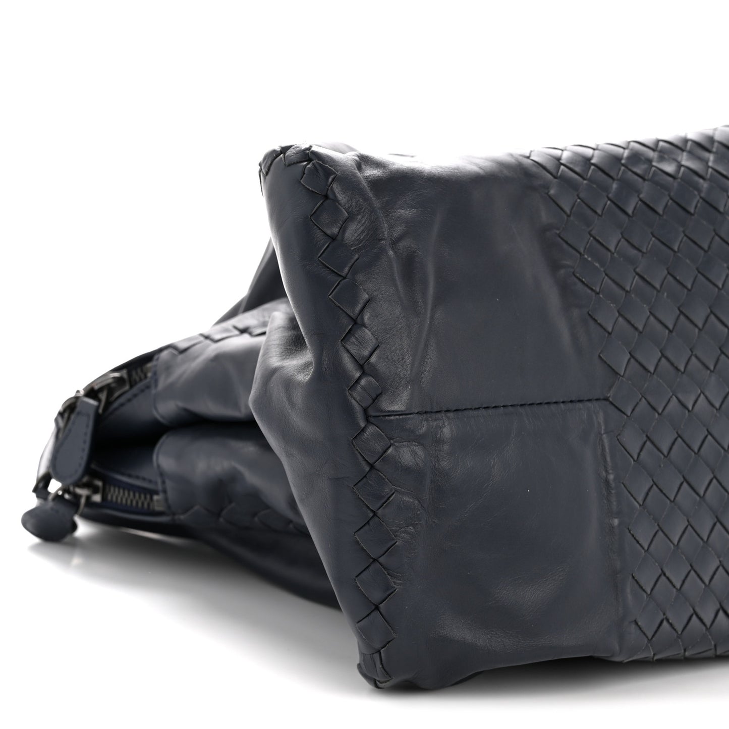 Nappa Intrecciato Shoulder Bag Dark Navy
